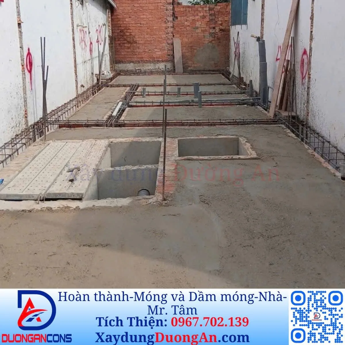 10/05/2026: Xây dựng Đường An - Hoàn thành Móng và dầm sàn trệt - Nhà phố Mr. Thành Tâm