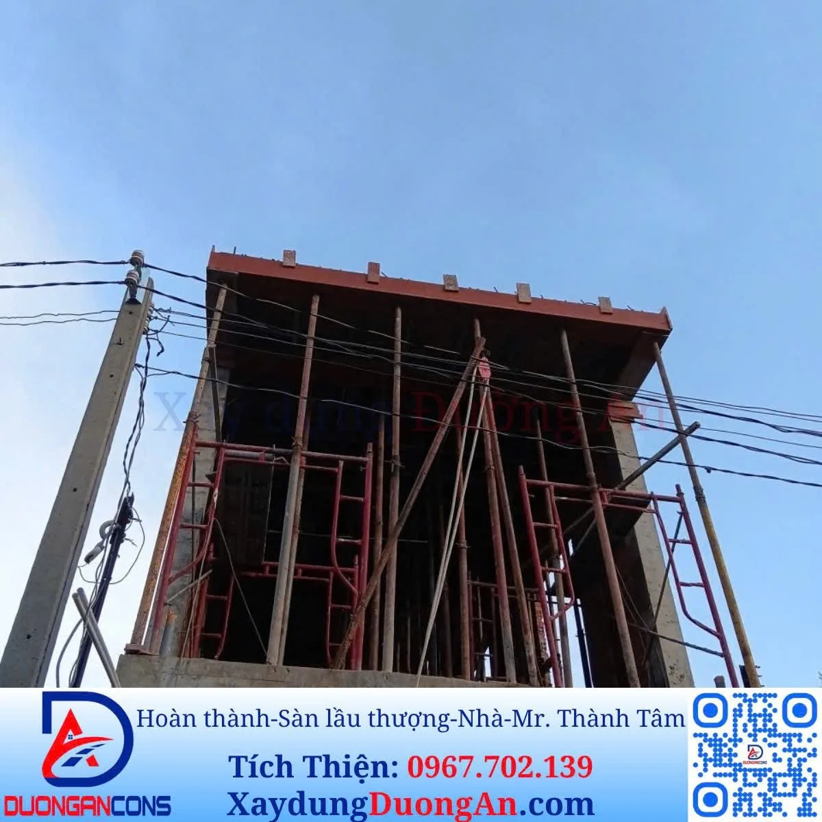 09/06/2026: Xây dựng Đường An - Hoàn thành Dầm sàn lầu thượng - Nhà phố Mr. Thành Tâm