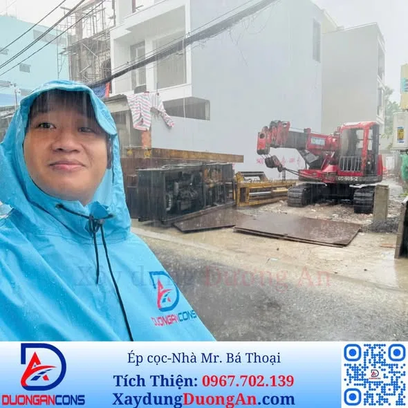 03/06/2026: Xây dựng Đường An - Ép cọc bê tông cốt thép - Nhà phố Mr. Bá Thoại