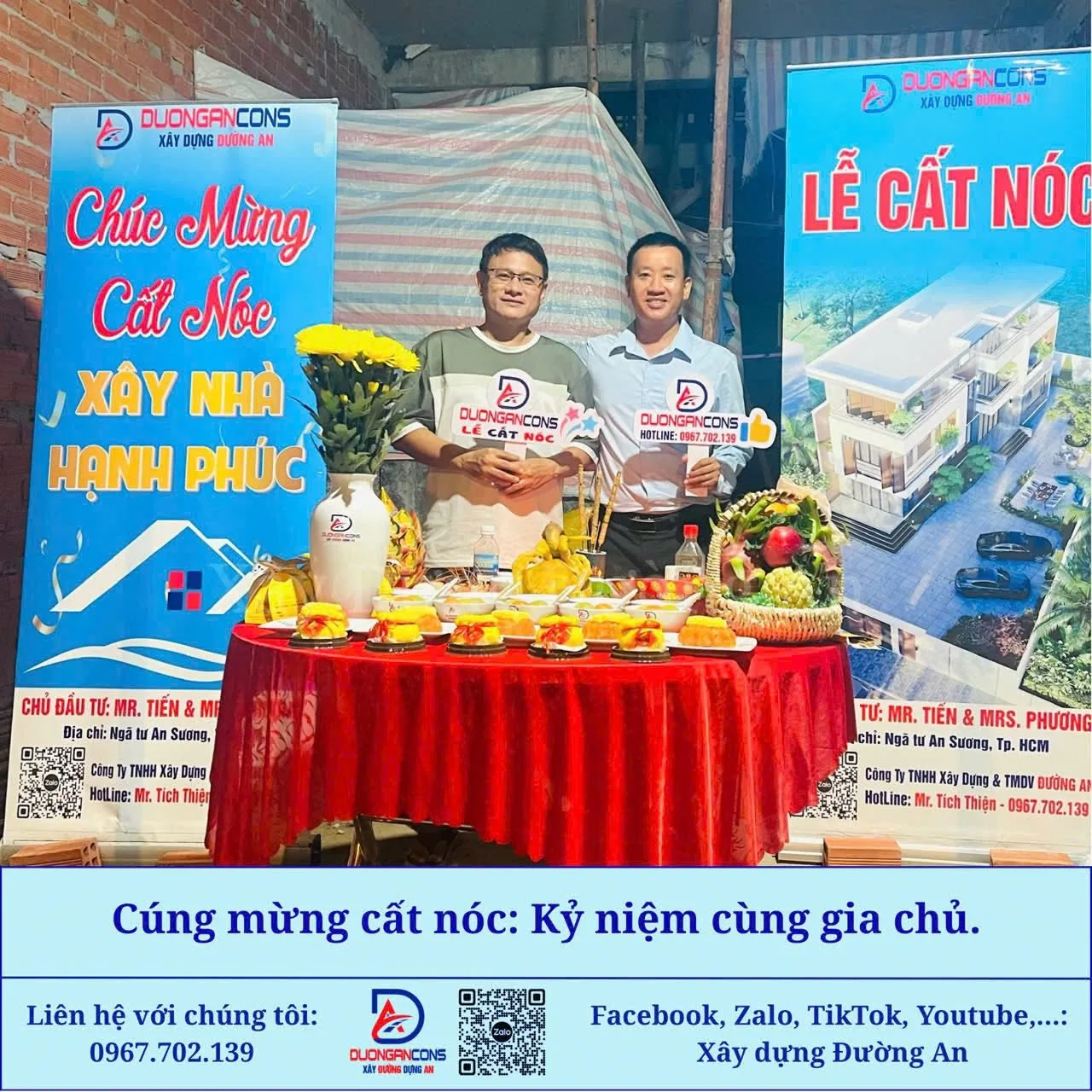 06/09/2025: Xây dựng Đường An - Lễ cất nóc - Hoàn thành bê tông cốt thép căn nhà.