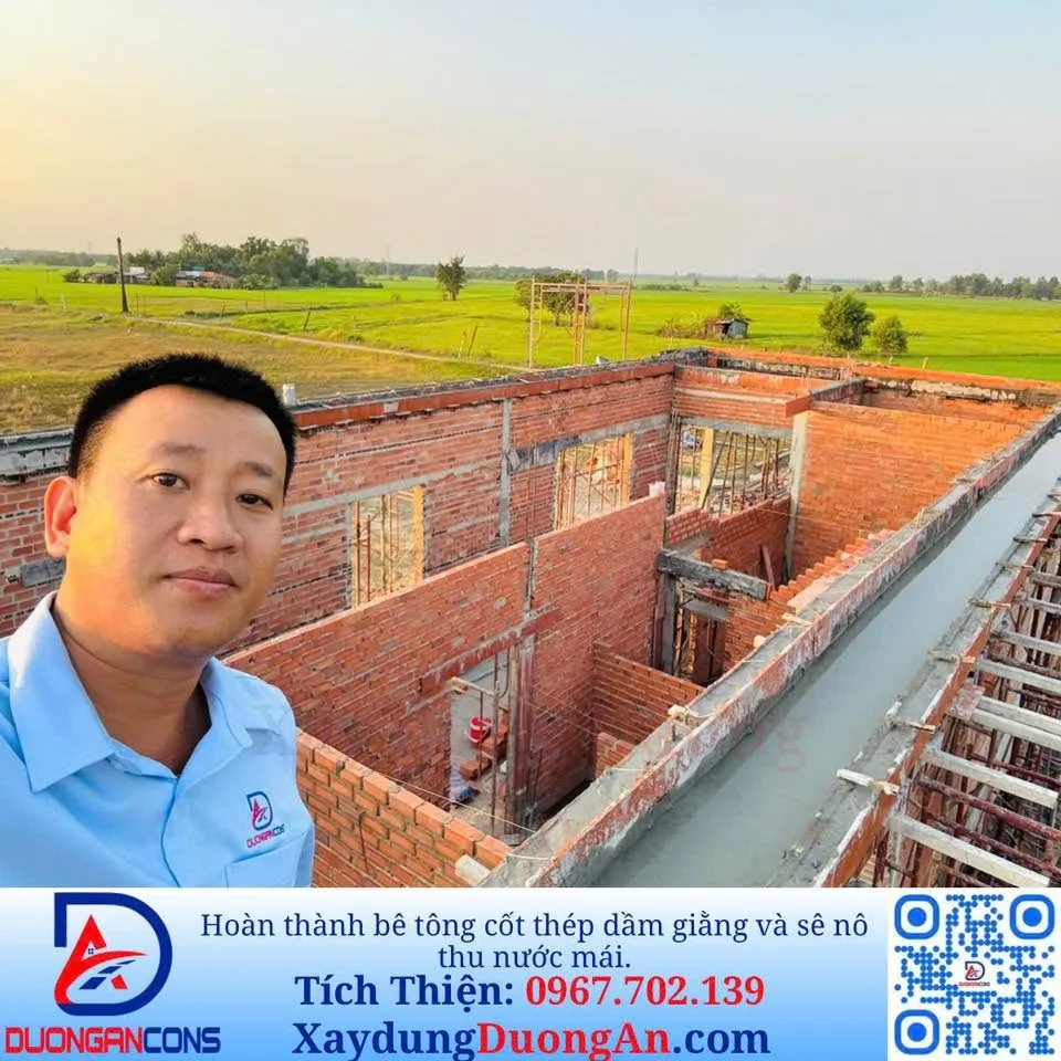 28/01/2026: Xây dựng Đường An - Hoàn thành phần tường xây và đổ bê tông sê nô thu nước mái