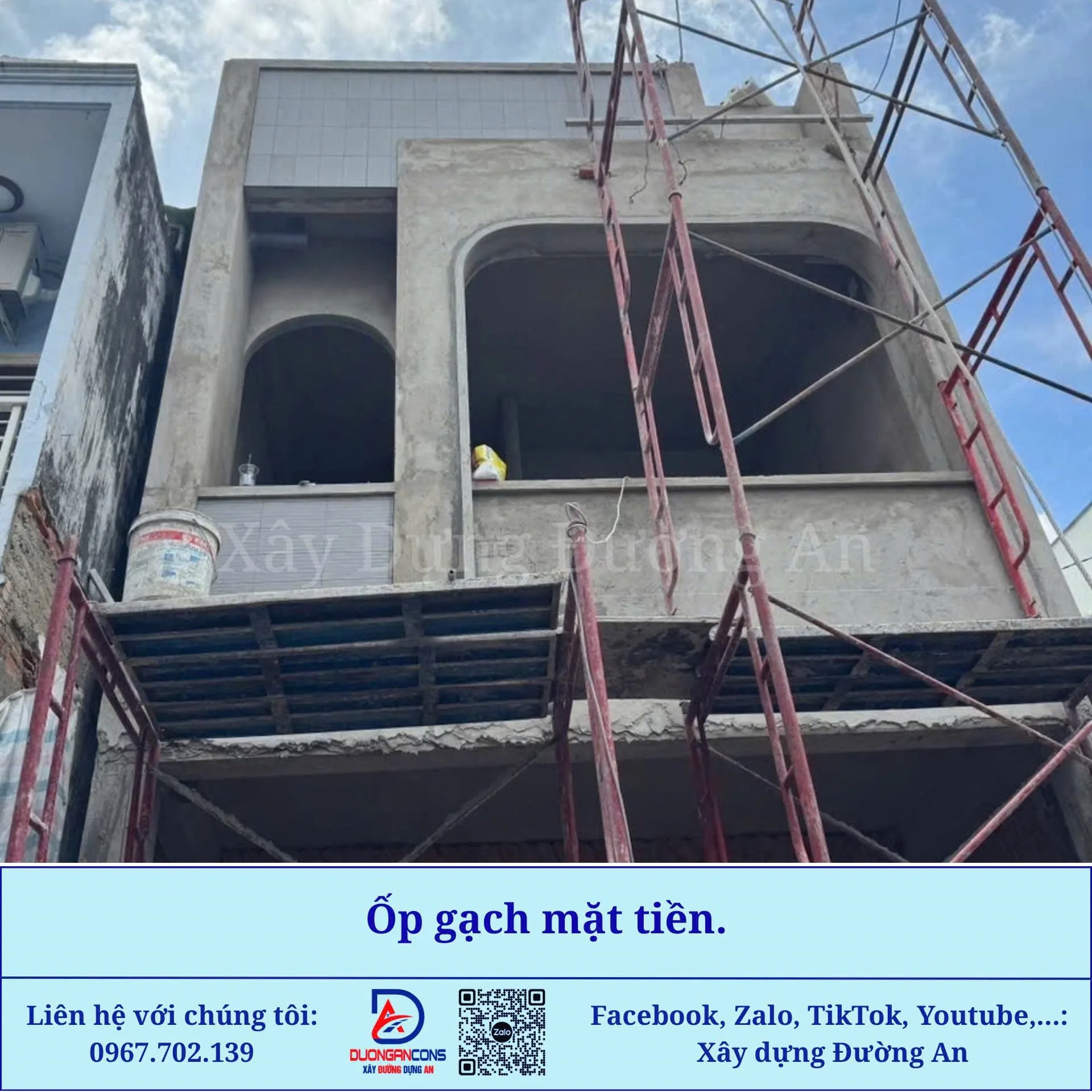 29/09/2025: Xây dựng Đường An - Thi công giai đoạn hoàn thiện căn nhà.