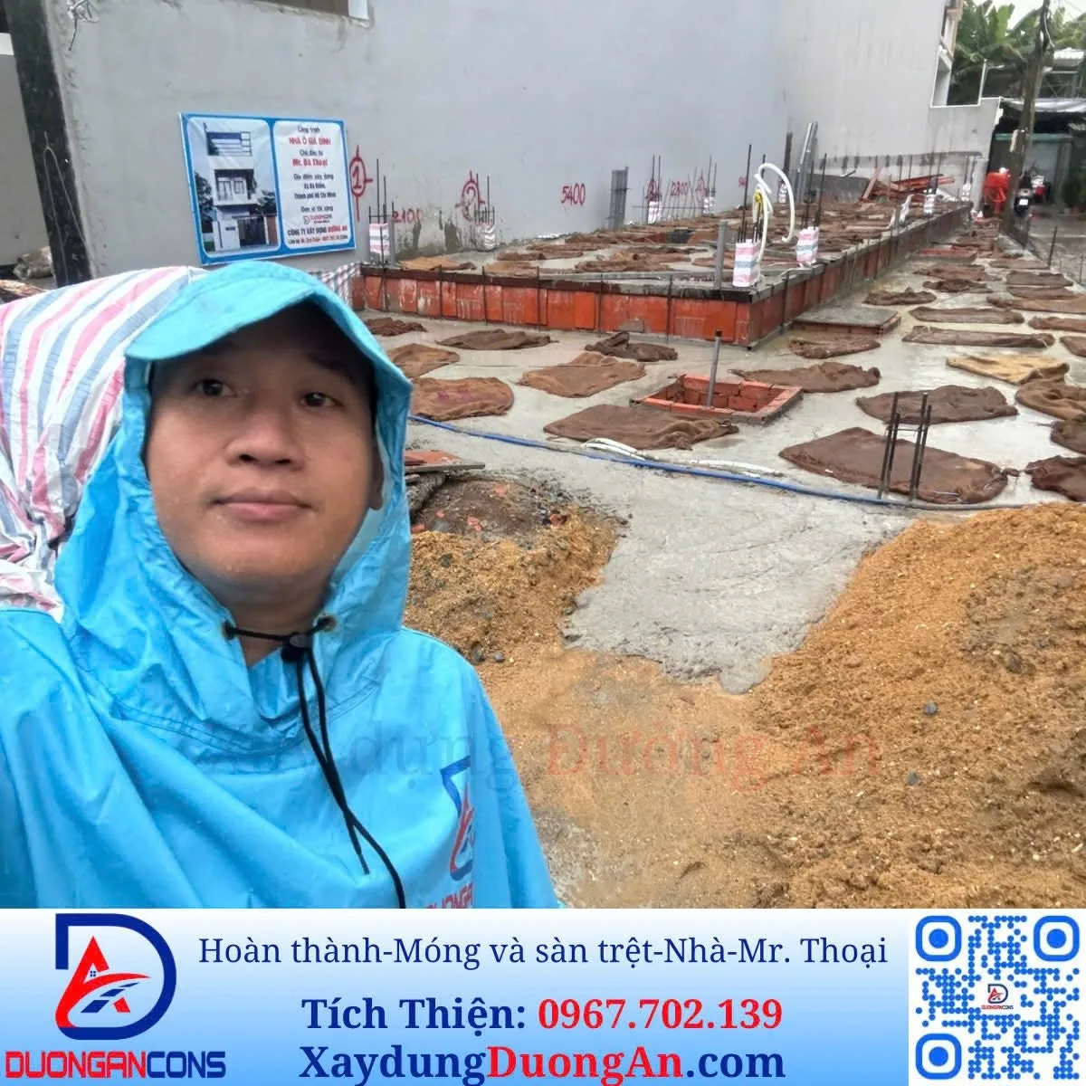 19/06/2026: Xây dựng Đường An - Hoàn thành Móng và dầm sàn trệt - Nhà phố Mr. Bá Thoại