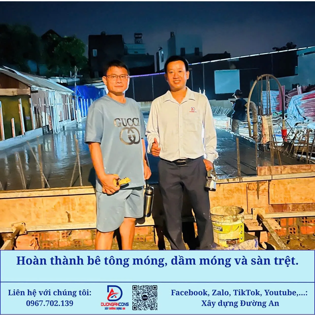 14/07/2025: Xây dựng Đường An - Hoàn thành bê tông cốt thép móng, dầm sàn trệt.