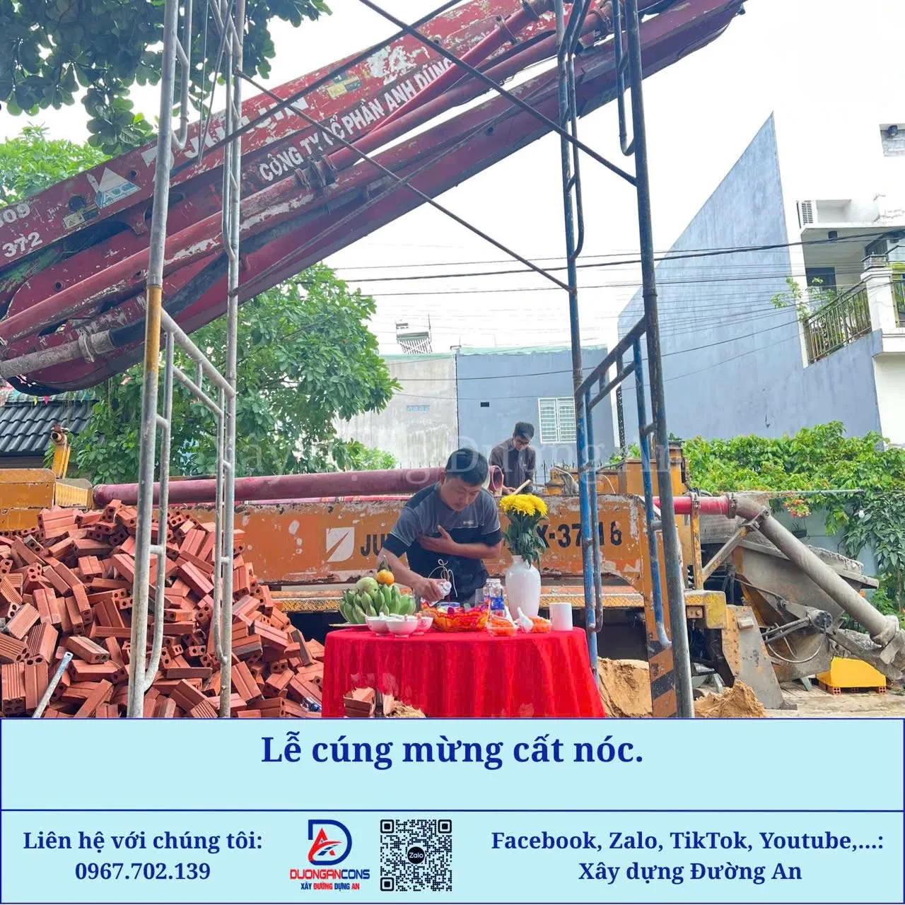 07/06/2025: Xây dựng Đường An - Hoàn thành bê tông cốt thép sàn mái