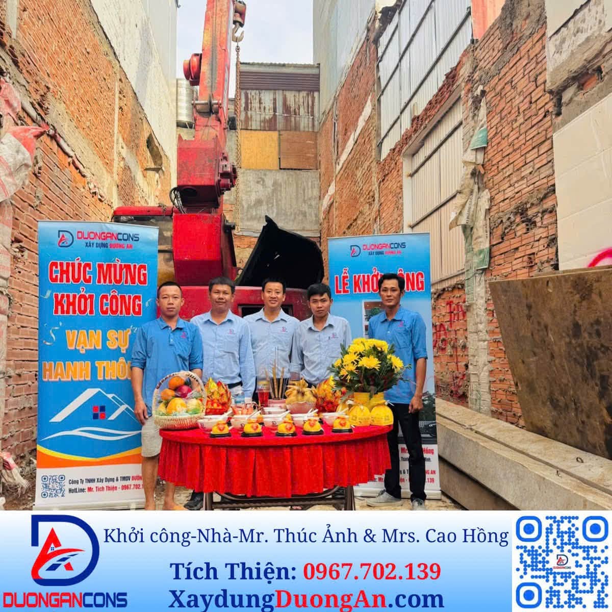 30/07/2026: Xây dựng Đường An - Khởi công - Nhà phố Mr. Thúc Ảnh & Mrs. Cao Hồng