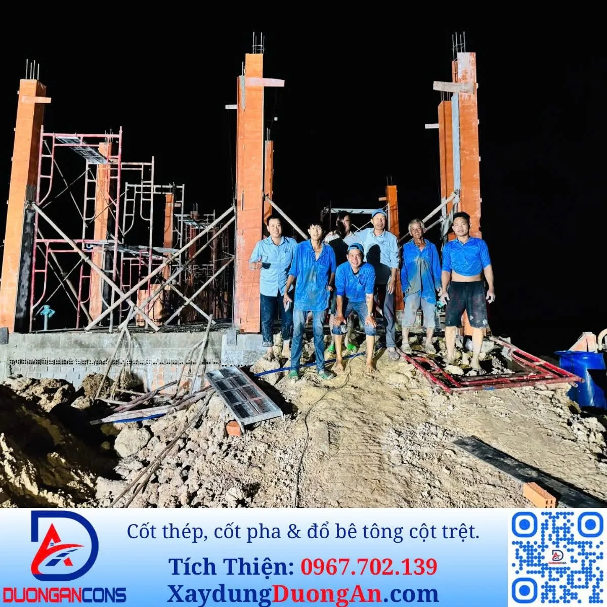 18/01/2026: Xây dựng Đường An - Hoàn thành cột trệt