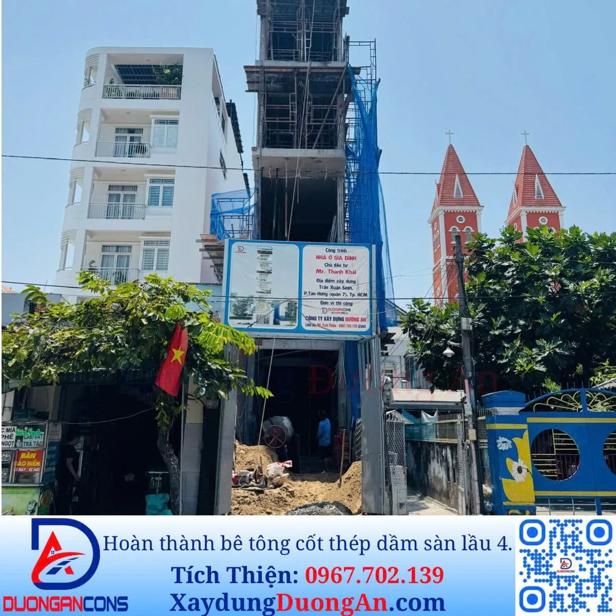 18/03/2026: Xây dựng Đường An - Hoàn thành dầm sàn lầu 4