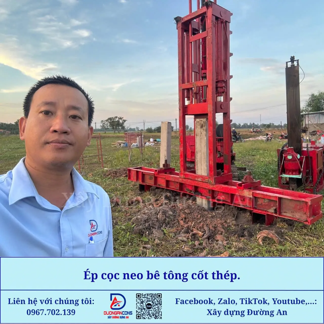 14/12/2025: Xây dựng Đường An - Ép cọc bê tông cốt thép Biệt thự vườn