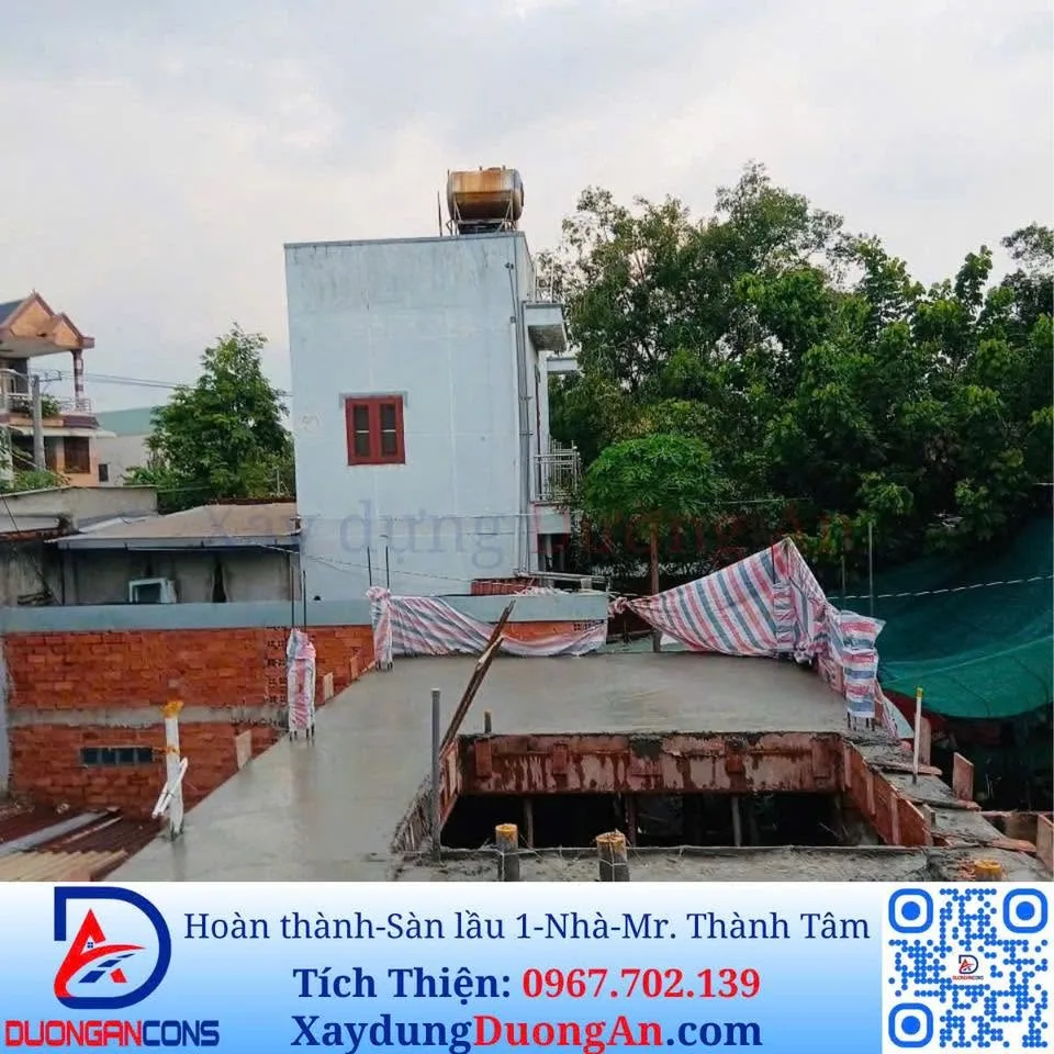 23/05/2026: Xây dựng Đường An - Hoàn thành Dầm sàn lầu 1 - Nhà phố Mr. Thành Tâm